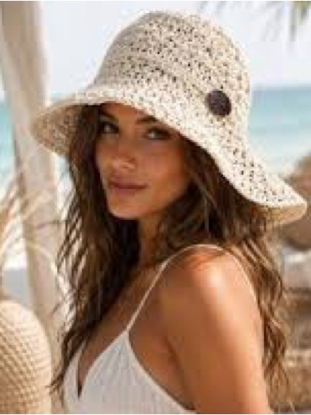 Panama Jack Crocheted Toyo Big Brim Sun Hat